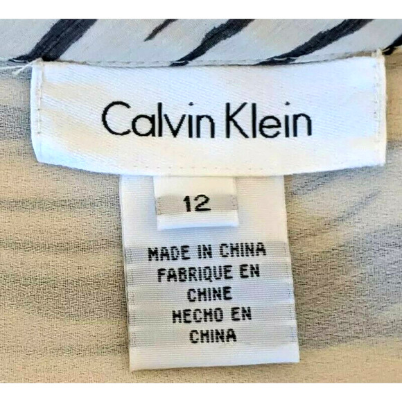 Calvin Klein 100% Silk Flowy Skirt Lined Asymm - Picture 5 of 7